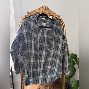 L.L. Bean Blue and Green Plaid Shirt